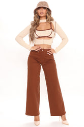 Deep In The Mix Wide Leg Jeans - Chocolate Ins Street